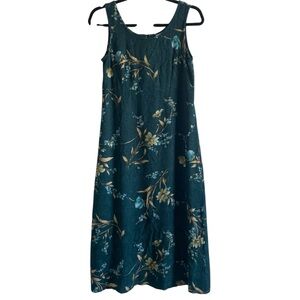 Vintage 90s K Studio Green Floral Midi Dress Size 12